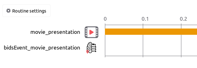 View of the MovieStimuli routine in the builder