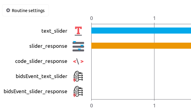 View of the SliderResponse routine in the builder.