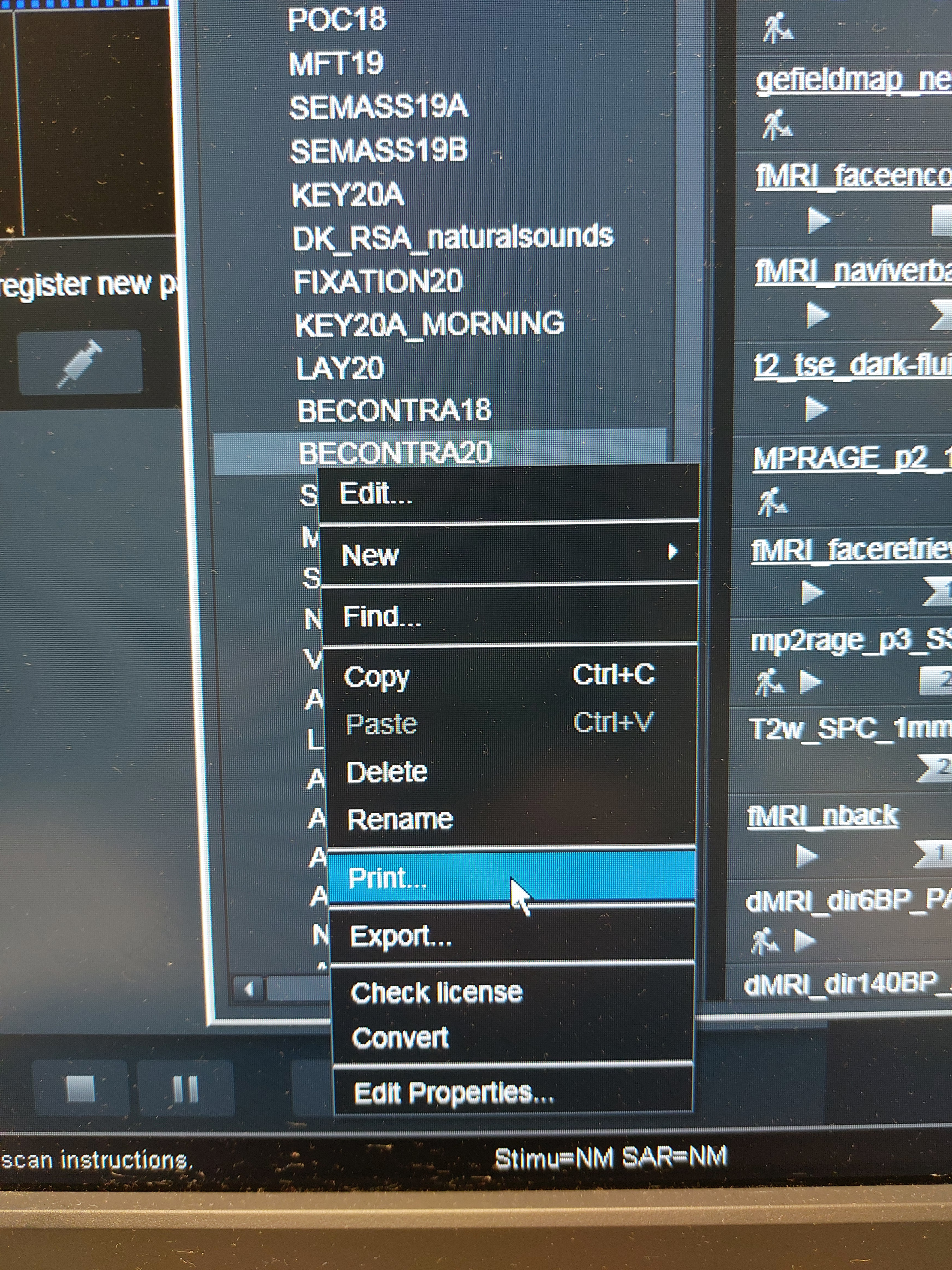 Selecting all sessions