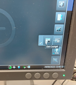 Side pane with arrow to open Dot Cockpit